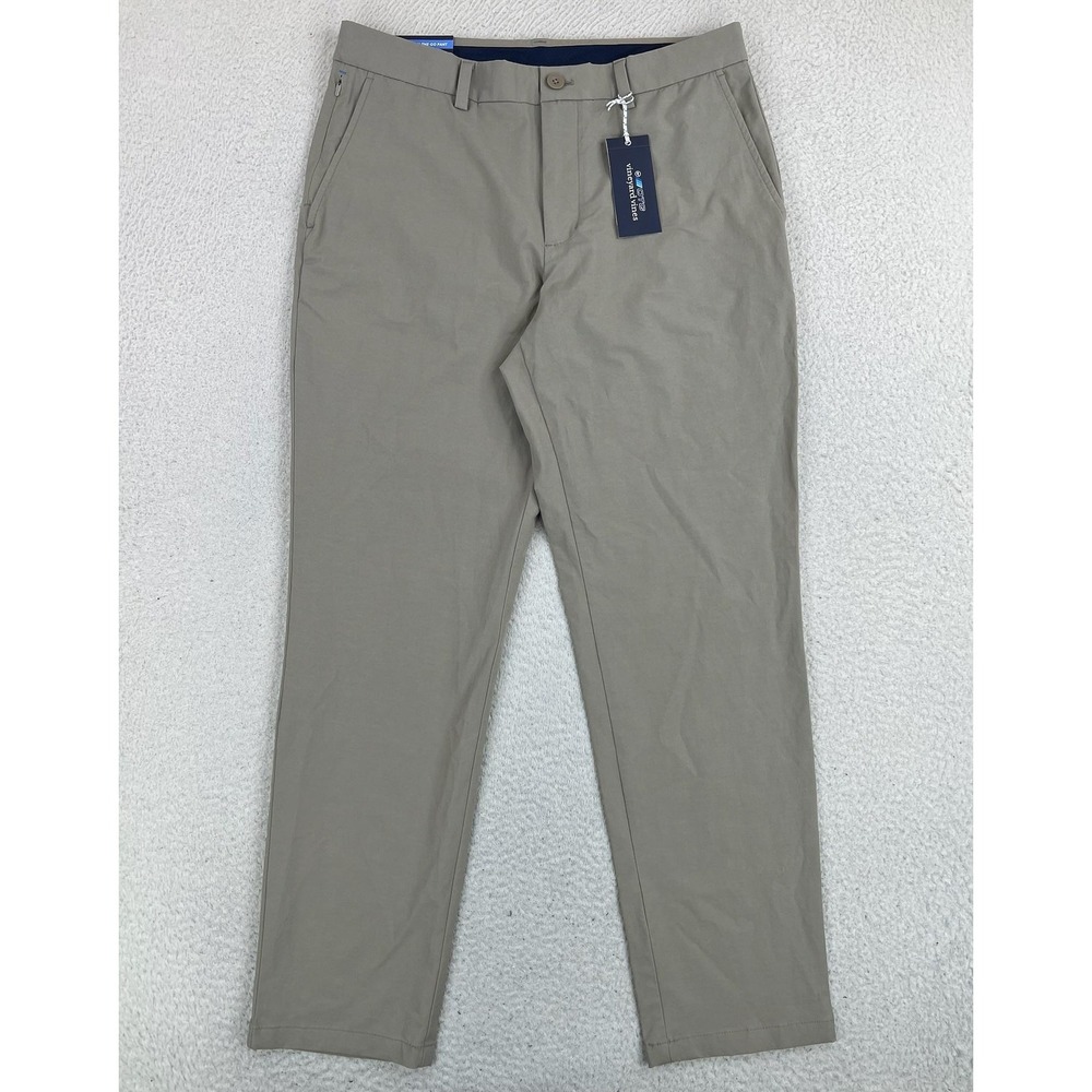 Vineyard Vines Pants Mens 32x30 Beige OTG Straight Fit On-The-Go Chino NEW